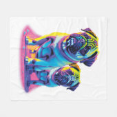 Pop Pugs in Roze Fleece Deken (Voorkant (Horizontaal))