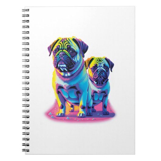 Pop Pugs in Roze Notitieboek (Voorkant)