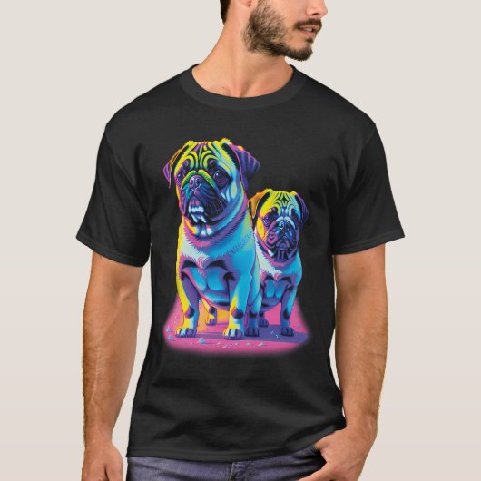 Pop Pugs in Roze T-shirt (Voorkant)