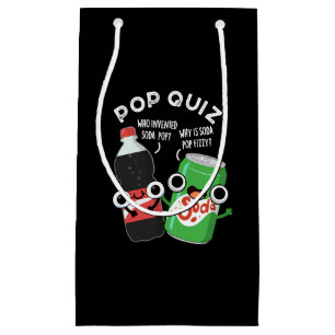 Pop Quiz Funny Soda Pop Pun Dark BG Klein Cadeauzakje