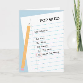 Pop Quiz Vaderdag Gevouwen Wenskaart Kaart