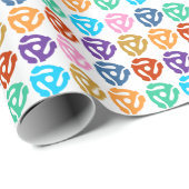 pop recordadapter van 45 rpm - Kunstwerkpapier Cadeaupapier (Rol Hoek)