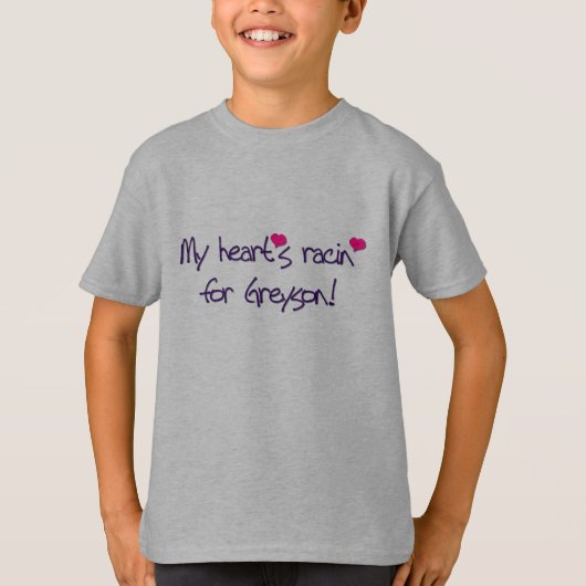 POP RETRO: "MIJN HARTERACIN VOOR GREYSON!" T-SHIRT (Voorkant)