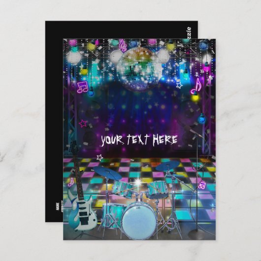 Pop Rock Star Verjaardagsdans Feest Dank u Briefkaart (Voorkant / Achterkant)