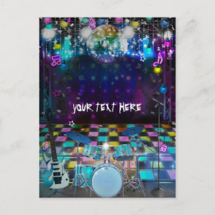 Pop Rock Ster Verjaardagsfeest Dank Je Briefkaart