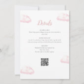 Pop roze ballonmeisje alles in één Baby shower Kaart (Achterkant)