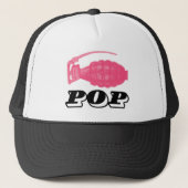 Pop roze granaat trucker pet (Voorkant)