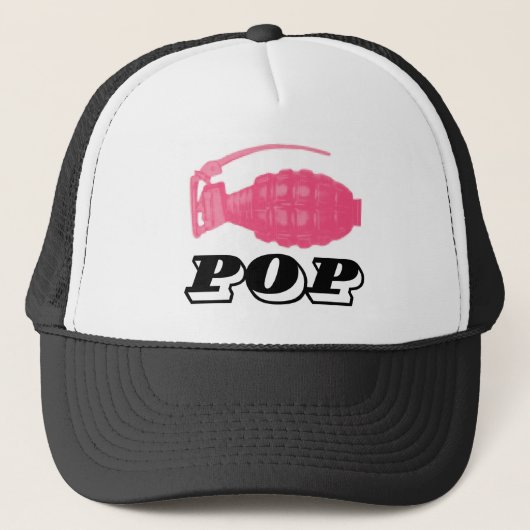 Pop roze granaat trucker pet (Voorkant)