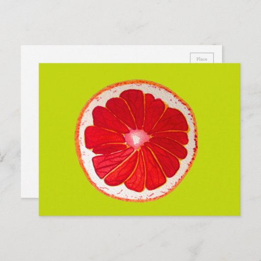 Pop roze grapefruits originele waterverf briefkaart (Voorkant / Achterkant)