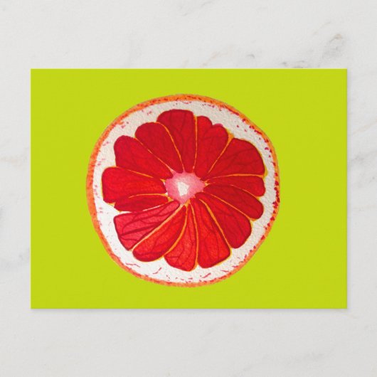 Pop roze grapefruits originele waterverf briefkaart (Voorkant)