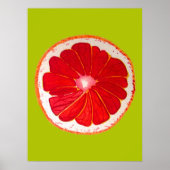 Pop roze grapefruits originele waterverf poster (Voorkant)