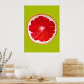 Pop roze grapefruits originele waterverf poster (Keuken)