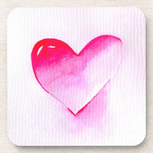 Pop roze hart valentijn bier onderzetter (Voorkant)