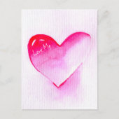 Pop roze hart valentijn briefkaart (Voorkant)