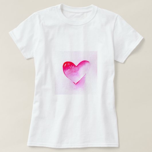 Pop roze hart valentijn t-shirt (Design voorkant)