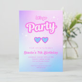 Pop Roze Malibu Meisje Let's Go Party Verjaardag Kaart (Staand voorkant)