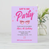 Pop Roze Malibu Meisje Let's Go Party Verjaardag Kaart (Staand voorkant)