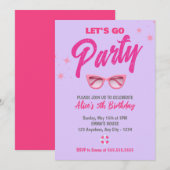 Pop Roze Malibu Meisje Let's Go Party Verjaardag Kaart (Voorkant / Achterkant)