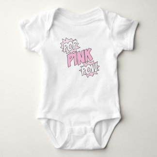 Pop Roze Pow - Baby Jersey Bodysuit (Wit)