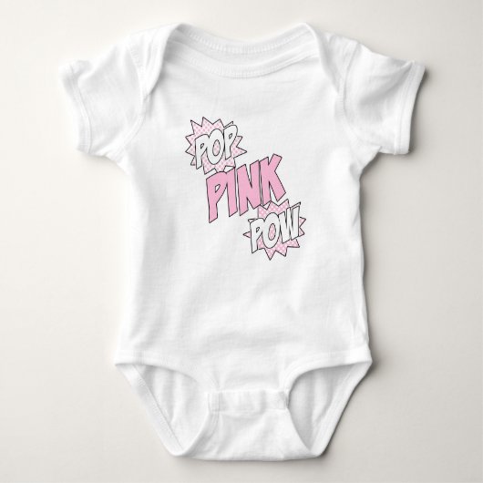 Pop Roze Pow - Baby Jersey Bodysuit (Wit) (Voorkant)