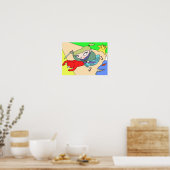 Pop Samurai en Kleurrijke Demonen. Poster (Keuken)