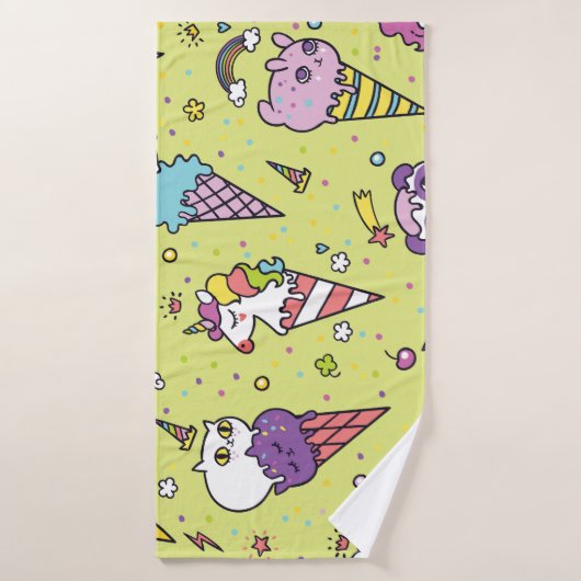Pop Schattige Ice Cream: Dierenmotief Badhanddoek (Badhanddoek)