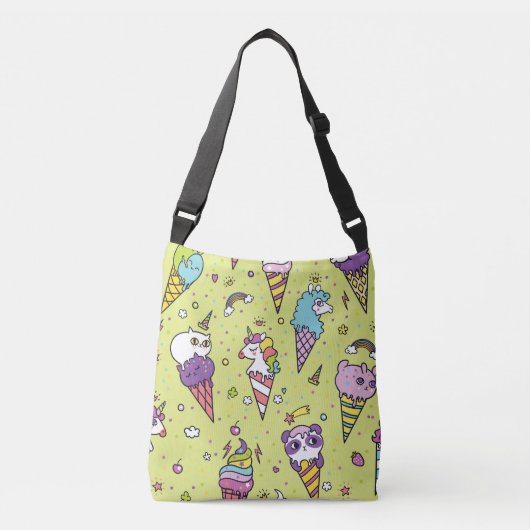 Pop Schattige Ice Cream: Dierenmotief Crossbody Tas (Voorkant)