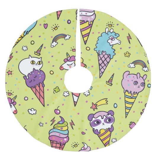 Pop Schattige Ice Cream: Dierenmotief Kerstboom Rok (Voorkant)