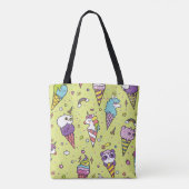 Pop Schattige Ice Cream: Dierenmotief Tote Bag (Achterkant)