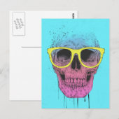Pop schedel met bril briefkaart (Voorkant / Achterkant)