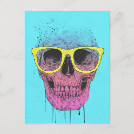 Pop schedel met bril briefkaart
