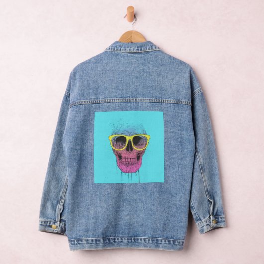 Pop schedel met bril denim jacket (Hangar)