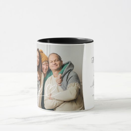 Pop Script Heart Grateful for Every Moment Photo Mok (Midden)