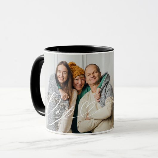 Pop Script Heart Grateful for Every Moment Photo Mok (Voorkant links)