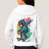 Pop Skate Aap Kids T-Shirt Ontwerp Cool Cartoon (Achterkant)