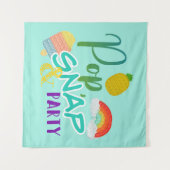 pop snap party, pop het feest, fidget party wandkleed (Voorkant (horizontaal))