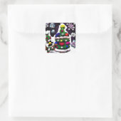 Pop Snowman Christmas Vierkante Sticker (Tas)