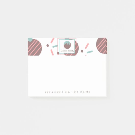 Pop Sprinkles Bakery Cake Business Logo Post-it® Notes (Voorkant)