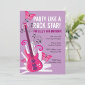 Pop Star Birthday Party Invitation Kaart (Staand voorkant)
