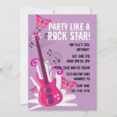 Pop Star Birthday Party Invitation Kaart (Voorkant)