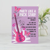 Pop Star Birthday Party Invitation Kaart (Staand voorkant)