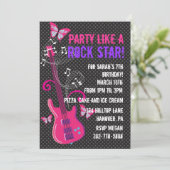 Pop Star Birthday Party Invitation Kaart (Staand voorkant)