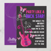 Pop Star Birthday Party Invitation Kaart (Voorkant / Achterkant)