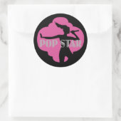 Pop Star Karaoke Verjaardagsfeestlabels Ronde Sticker (Tas)
