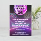 Pop Star Party Like A Superstar Rock Star Verjaard Kaart (Staand voorkant)