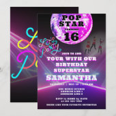 Pop Star Party Like A Superstar Rock Star Verjaard Kaart (Voorkant / Achterkant)