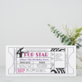 Pop Star  Party Ticket Kaart (Staand voorkant)