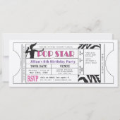 Pop Star  Party Ticket Kaart (Voorkant)