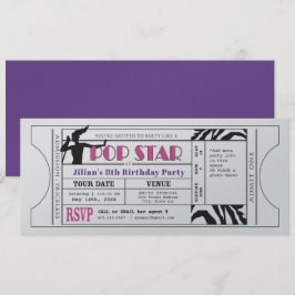 Pop Star  Party Ticket Kaart