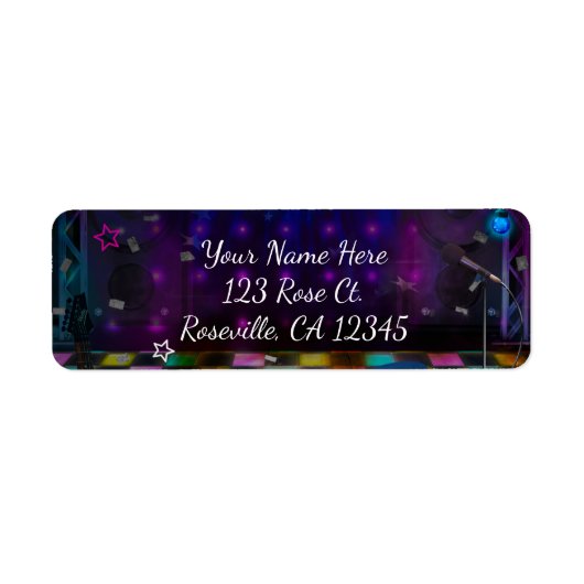 POP STAR PARTY Verjaardagsmusical Dance Invitation Etiket (Voorkant)